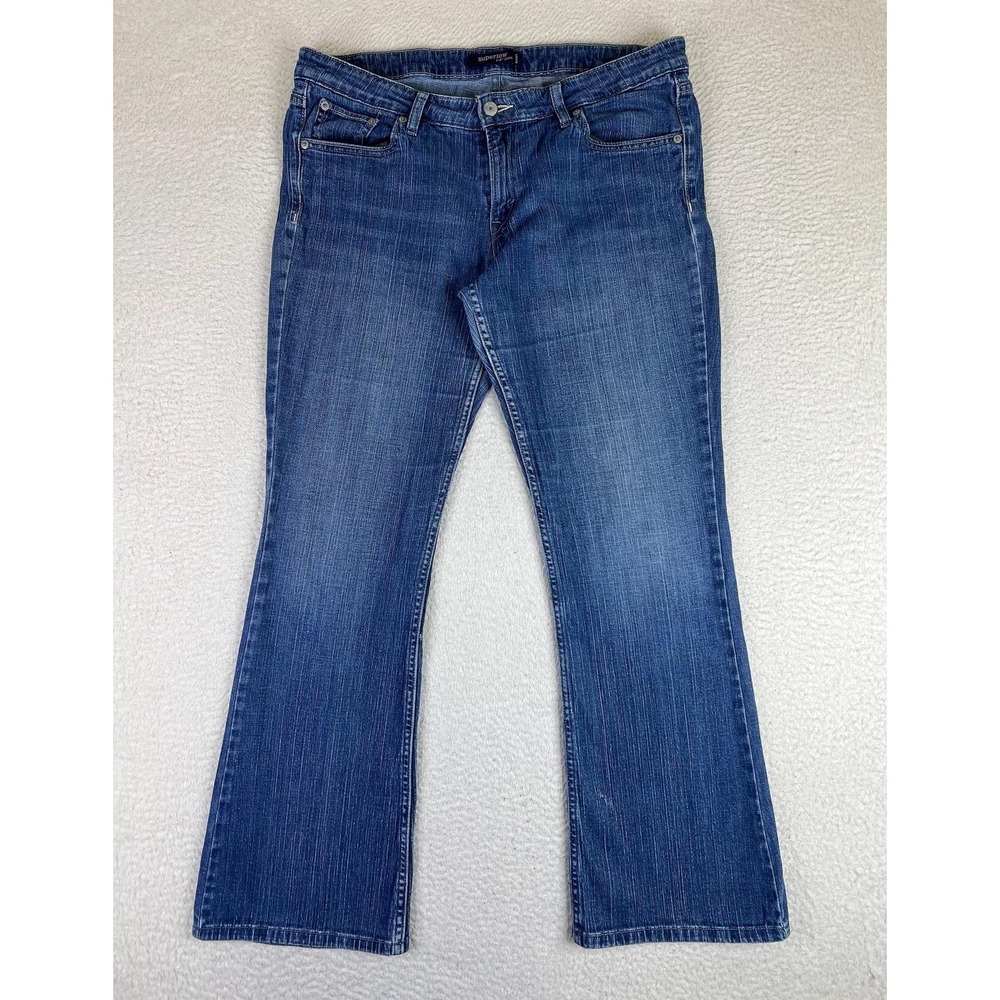Levis‎ 518 Superlow Bootcut Jeans Womens 16M Blue Medium Wash Stretch Denim